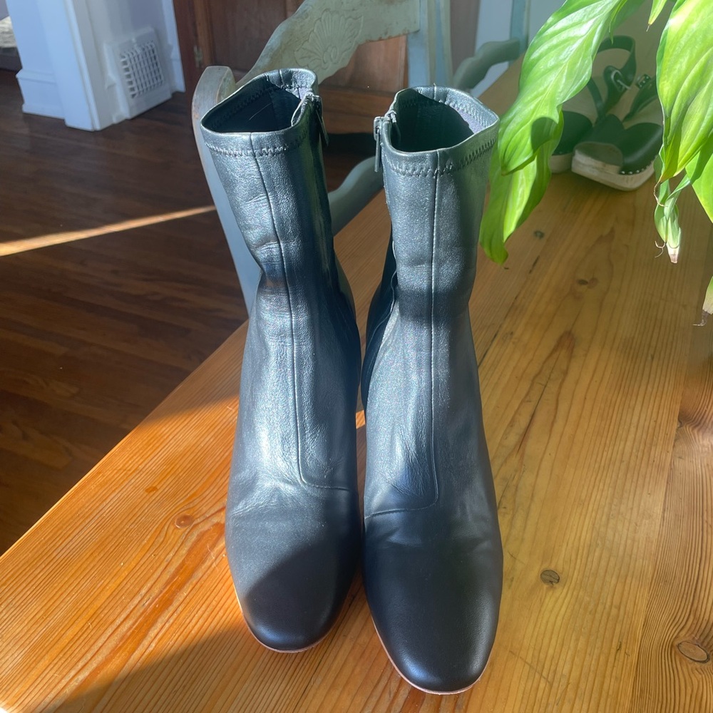 Loeffler Randall Elise Black Stretch Leather Booties (7.5) - Picture 8 of 8